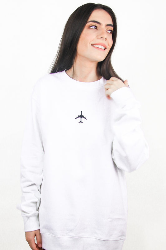 Travel in Style: Personalized Airplane Embroidered Sweatshirt