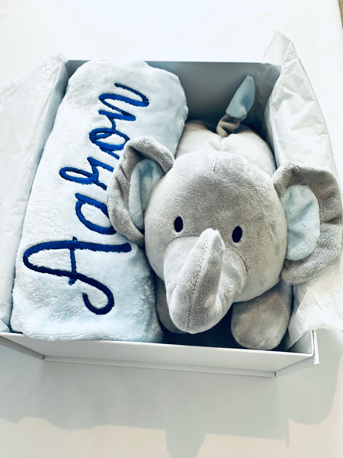 Personalised Blanket & Elephant Toy Set