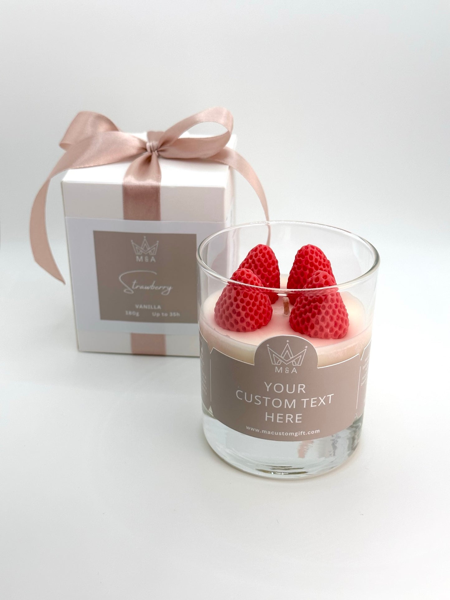 Strawberry Candle Scented With Vanilla