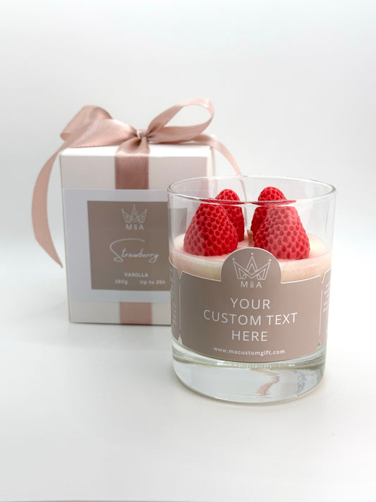 Strawberry Candle Scented With Vanilla