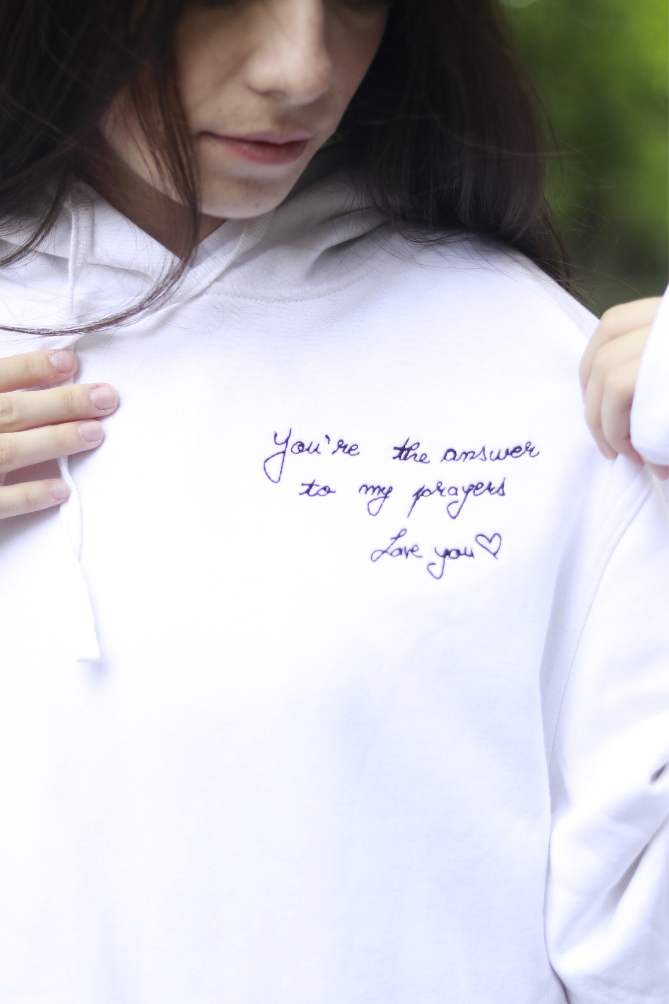 Your Words, Our Thread: Custom Handwritten Embroidered Hoodie