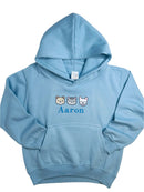 Personalised Kids Hoodie With 3 Cute Animals - Choose Your Designs