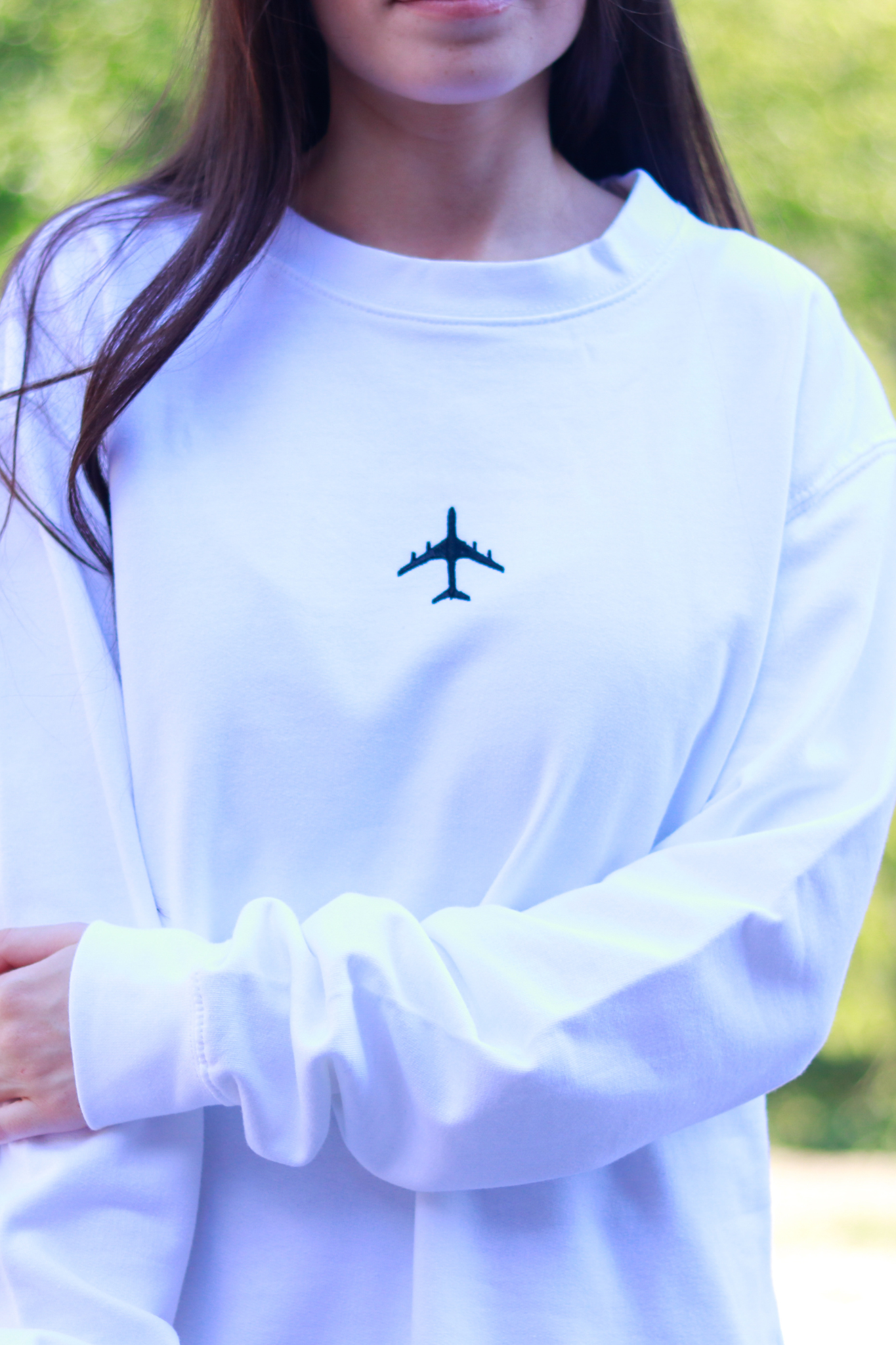 Travel in Style: Personalized Airplane Embroidered Sweatshirt