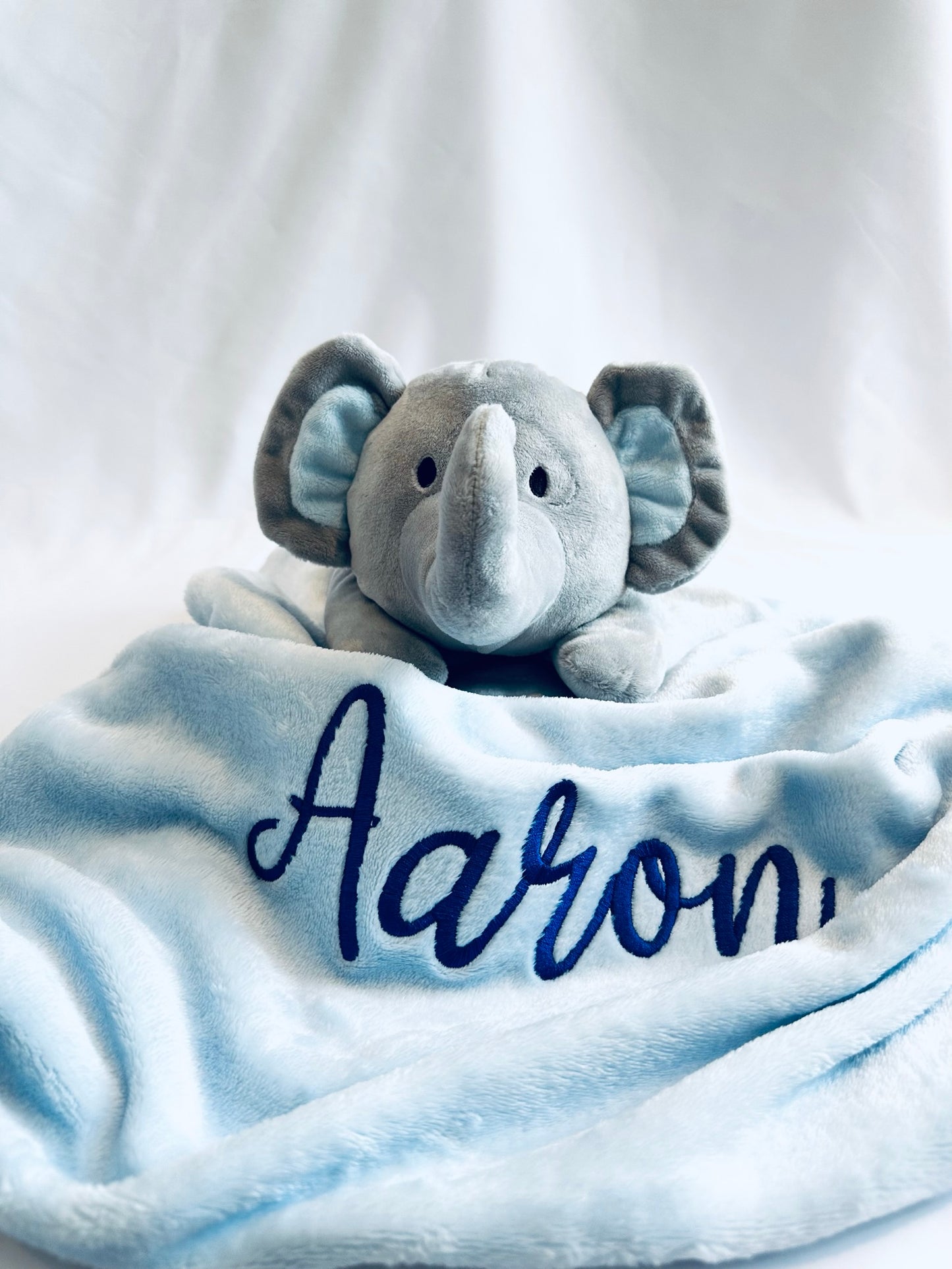 Little Elephant Dream Set: Personalized Blanket & Elephant Toy