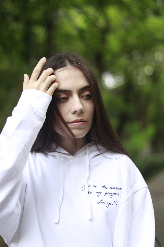 Your Words, Our Thread: Custom Handwritten Embroidered Hoodie