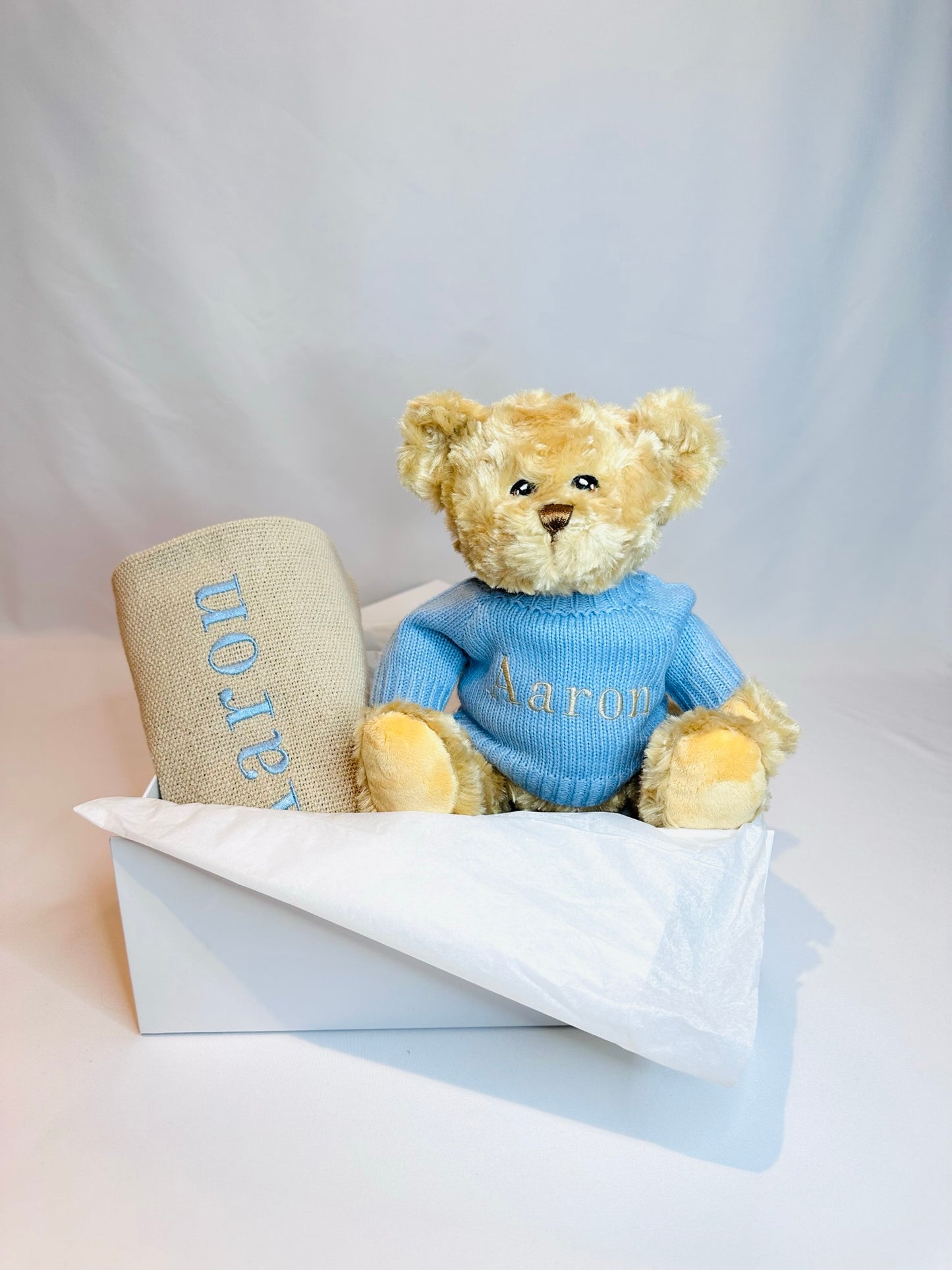 Welcome Gift Set: Cotton Blanket, Eco-Friendly Teddy Bear & Magnetic Gift Box