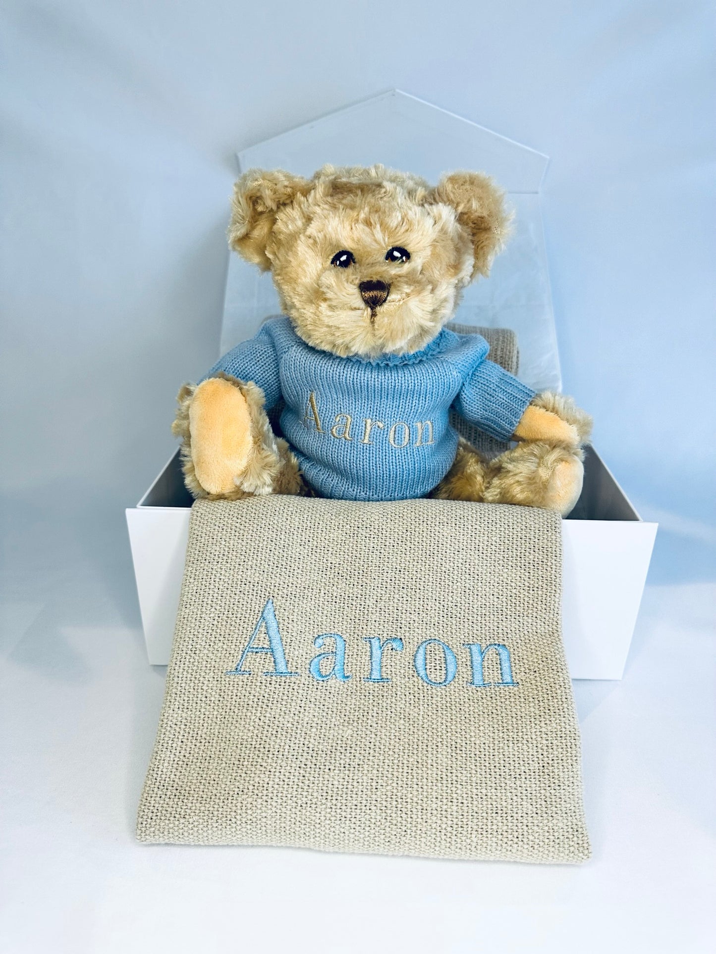 Welcome Gift Set: Cotton Blanket, Eco-Friendly Teddy Bear & Magnetic Gift Box