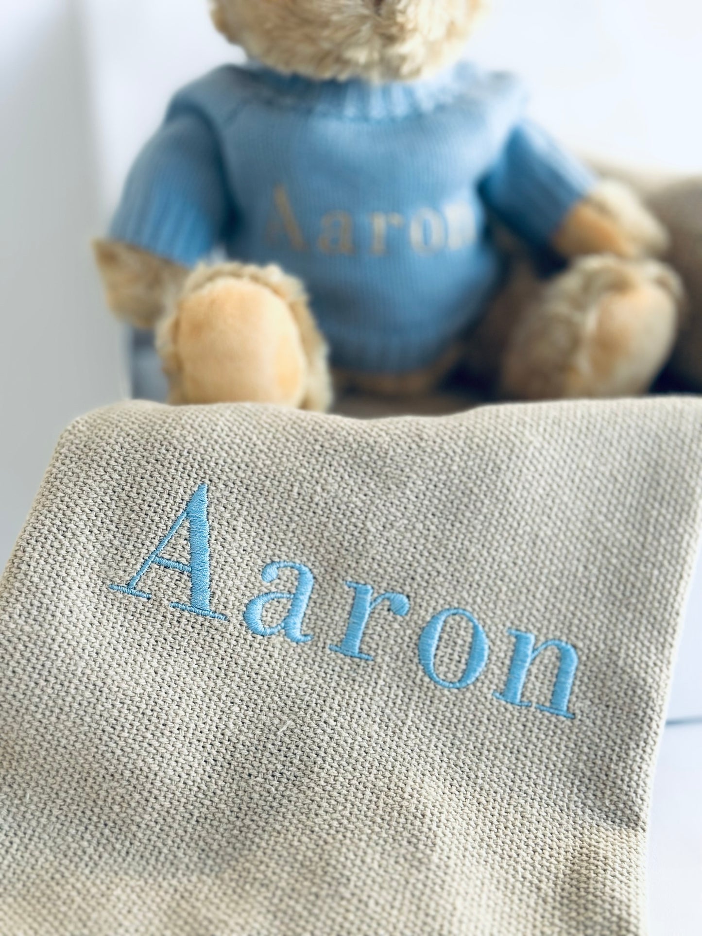 Welcome Gift Set: Cotton Blanket, Eco-Friendly Teddy Bear & Magnetic Gift Box