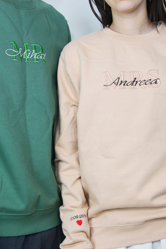 Custom Mr. & Mrs. Name Sweatshirts for Couples