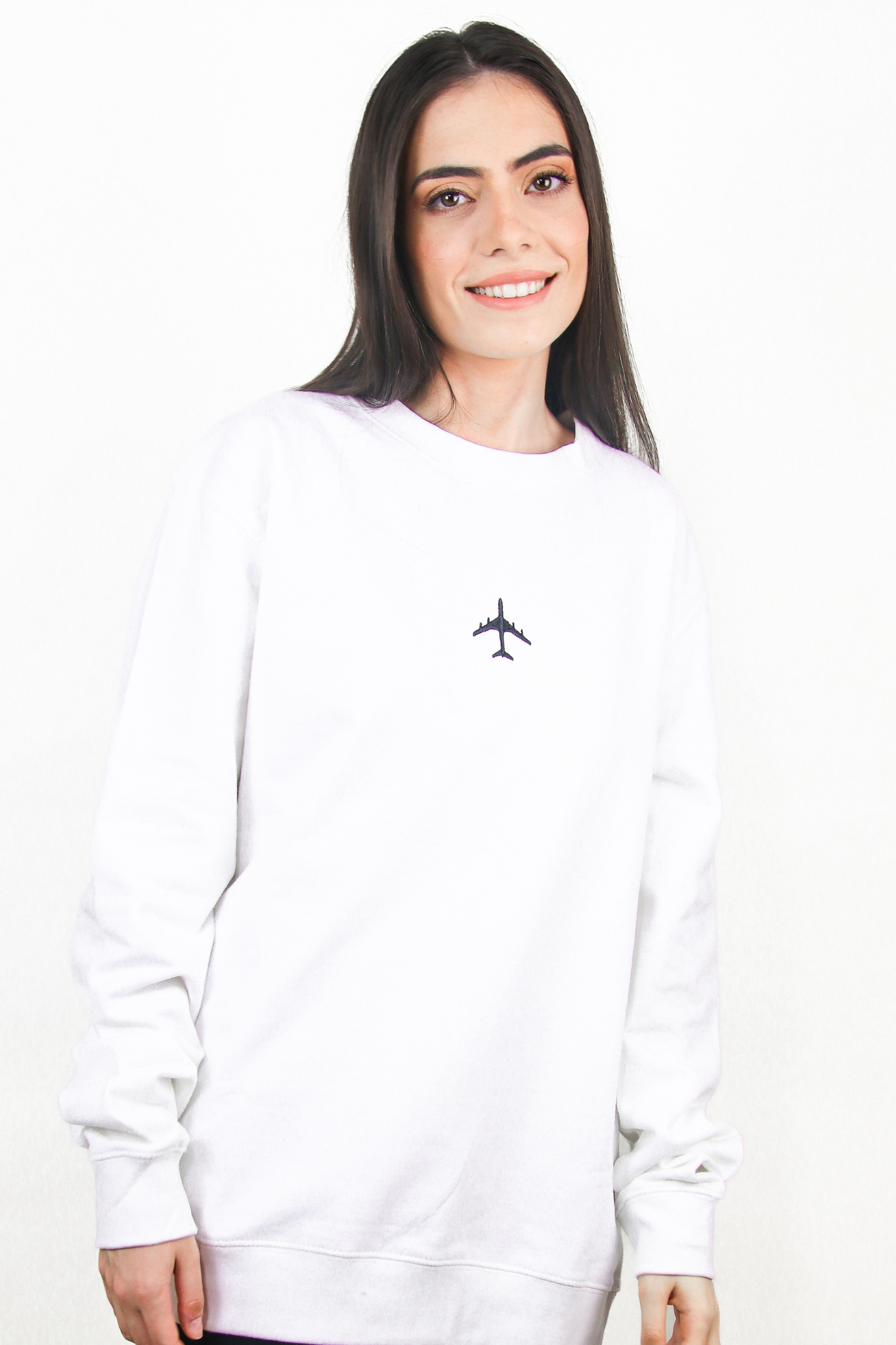 Travel in Style: Personalized Airplane Embroidered Sweatshirt