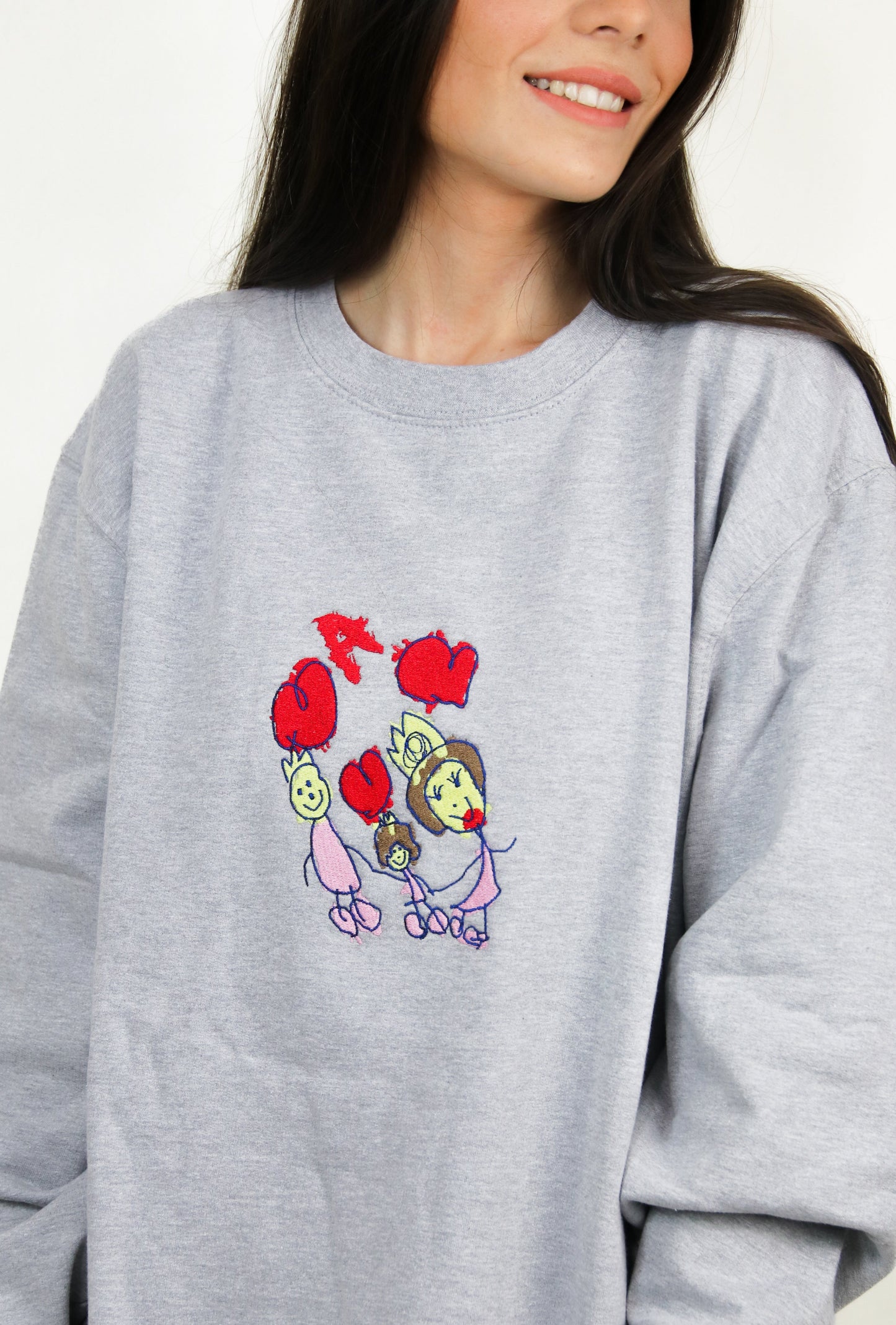 Kid's Drawing Custom Embroidered Sweatshirt - Cherish Those Sweet Memories