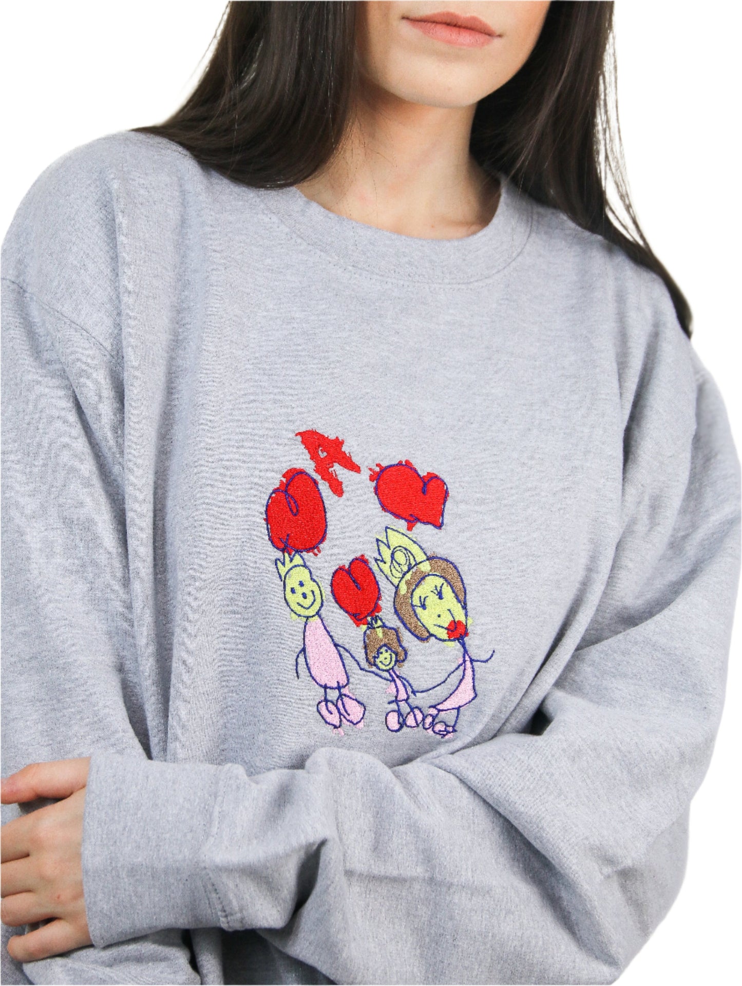 Kid's Drawing Custom Embroidered Sweatshirt - Cherish Those Sweet Memories