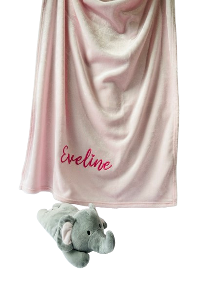 Little Elephant Dream Set: Personalized Blanket & Elephant Toy