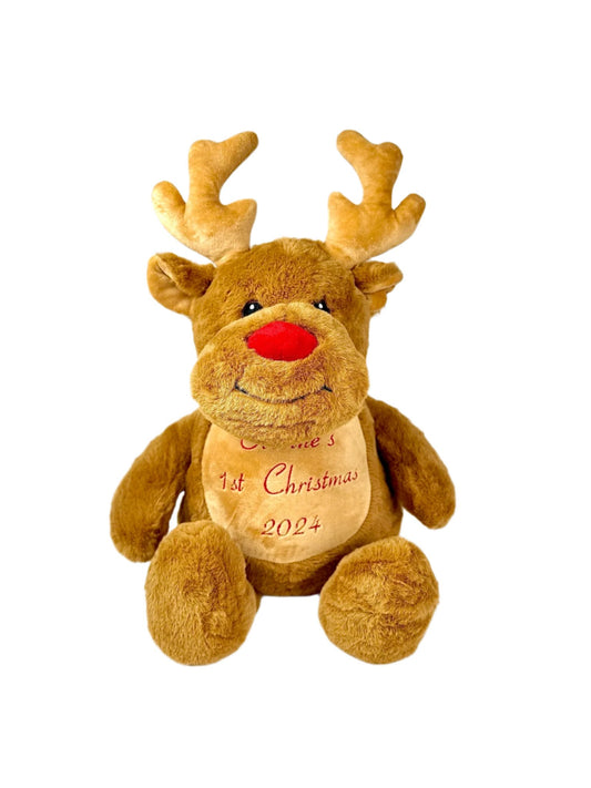 Personalised Christmas Reindeer Soft Toy