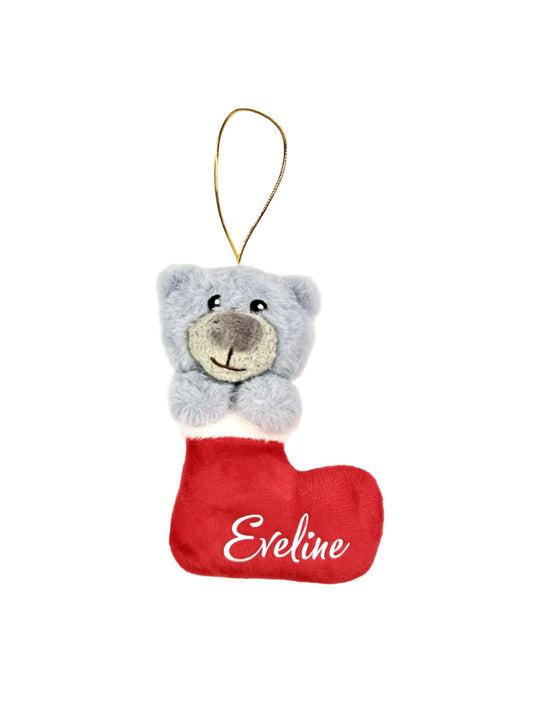 Teddy Bear Christmas Stocking Decoration