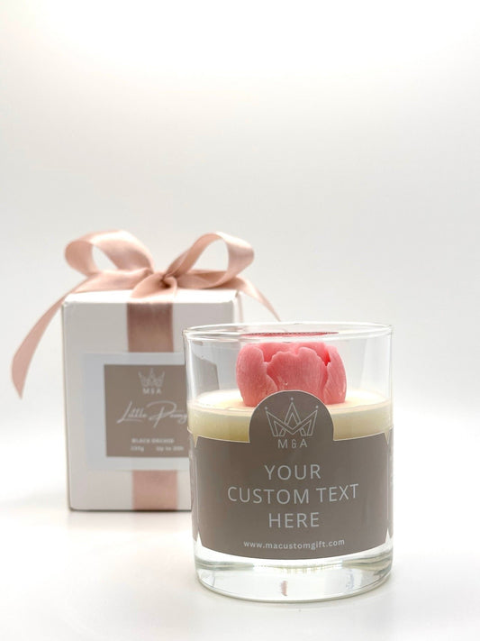 Little Peony  Candle Scented With Black Orchid