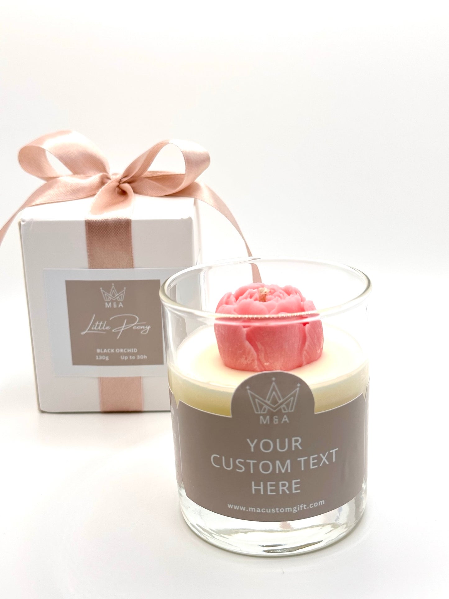 Little Peony  Candle Scented With Black Orchid