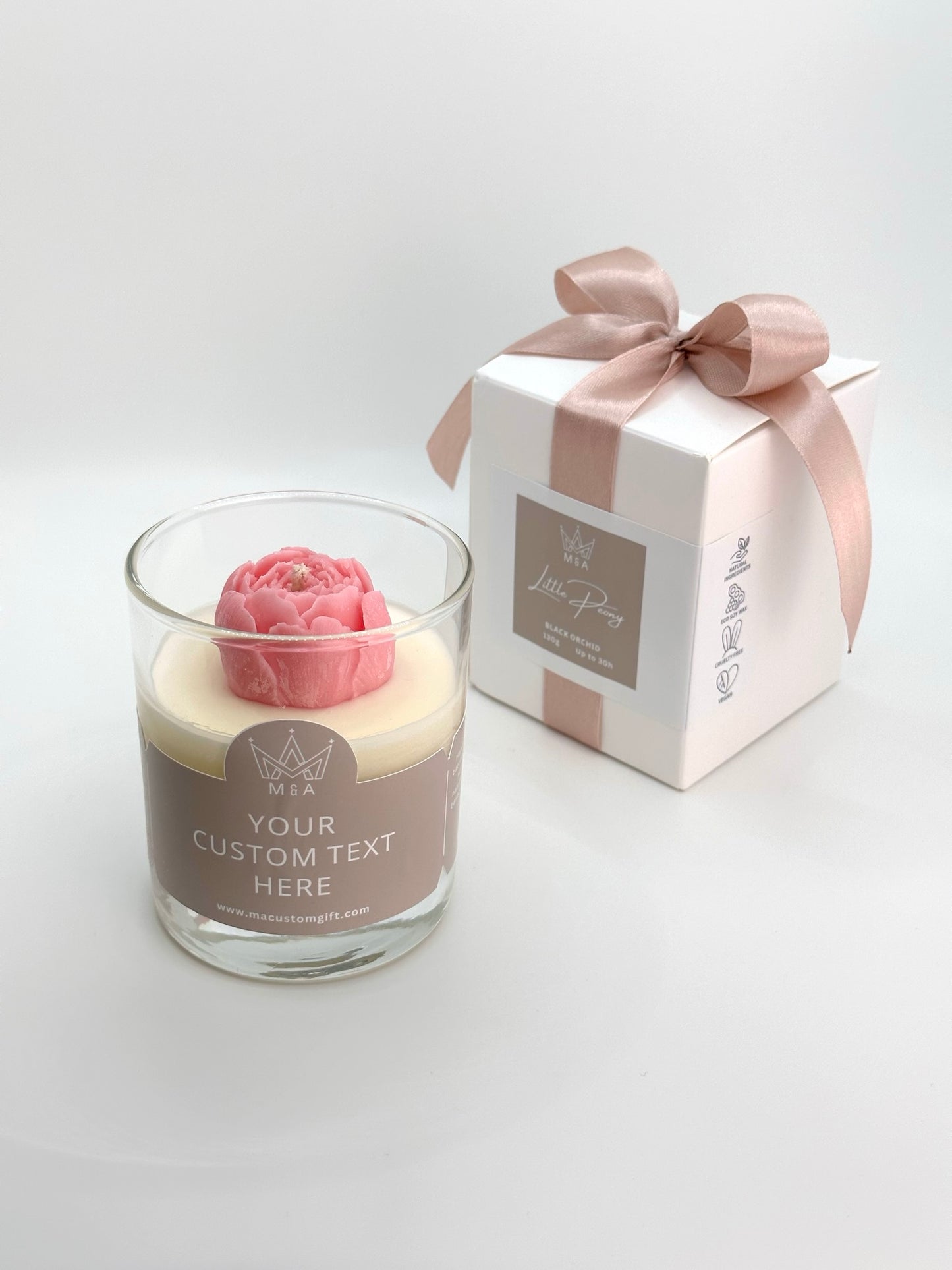 Little Peony  Candle Scented With Black Orchid