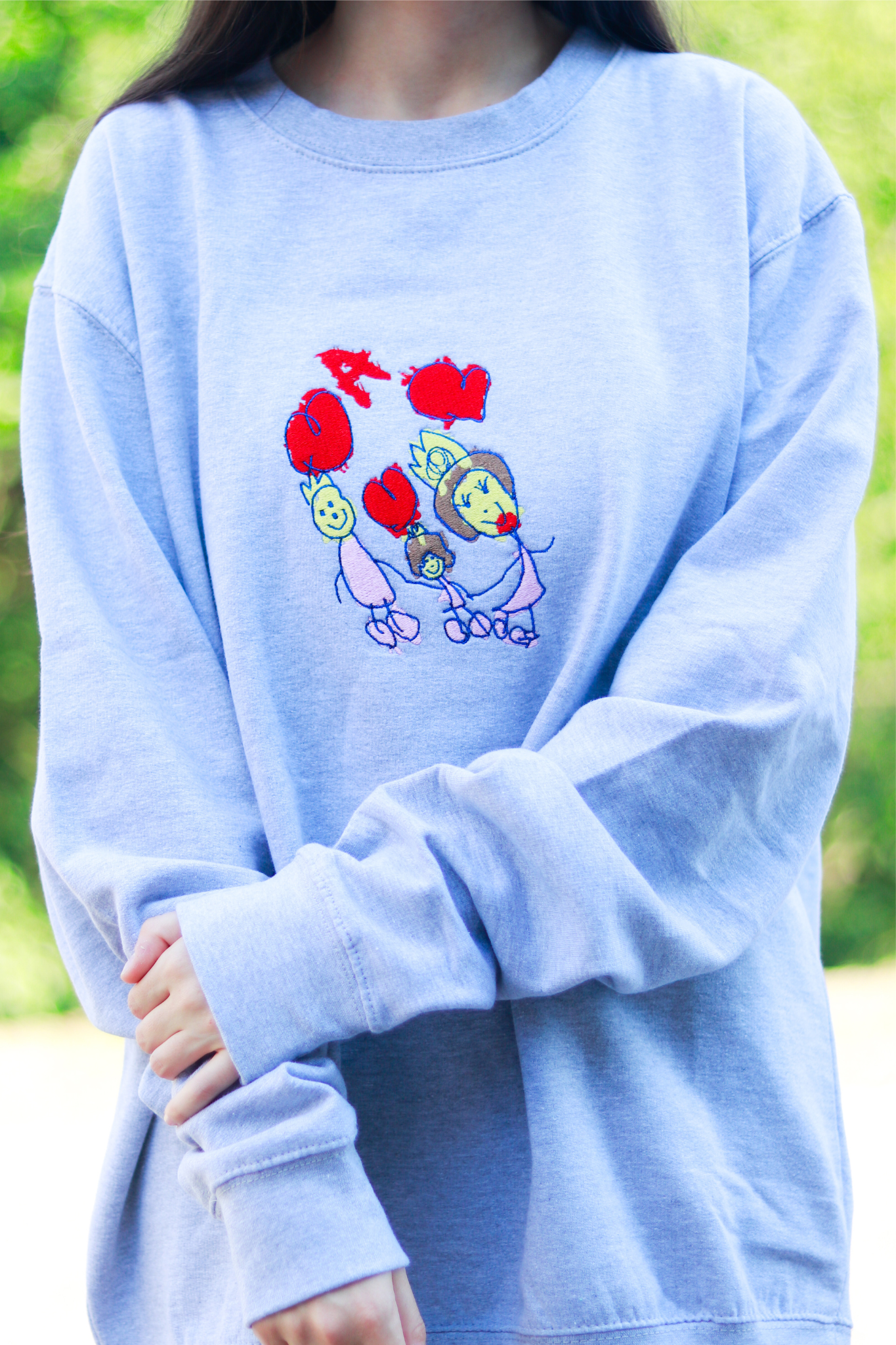 Kid's Drawing Custom Embroidered Sweatshirt - Cherish Those Sweet Memories